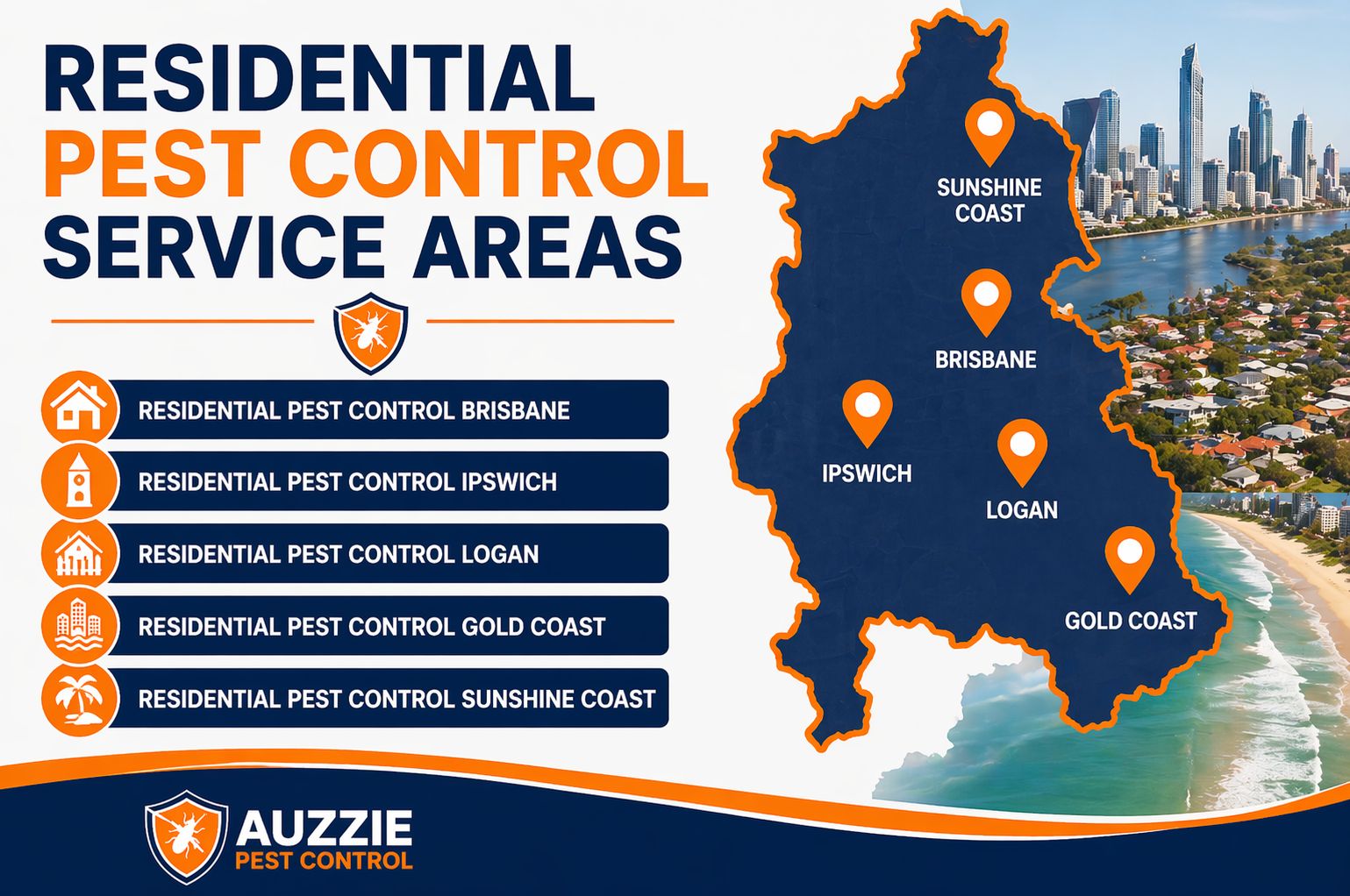 Residential Pest Control Service Areas