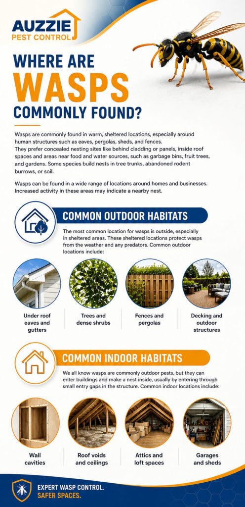 Where are Wasps commonly found?